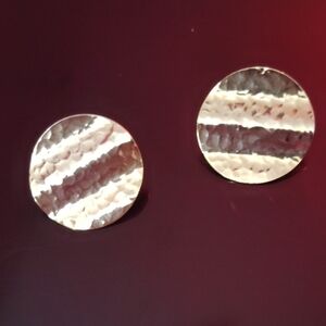 Source Unknown Shimmering Silver Disc Earrings